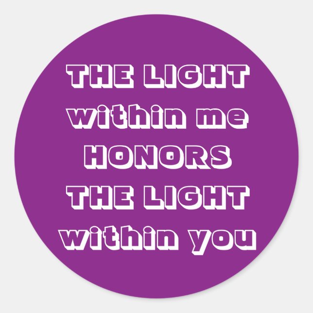 Pegatina Redonda Namaste Greeting (Anverso)