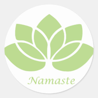 Pegatina Redonda Namaste Lotus