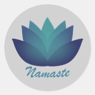 Pegatina Redonda Namaste Lotus Flower