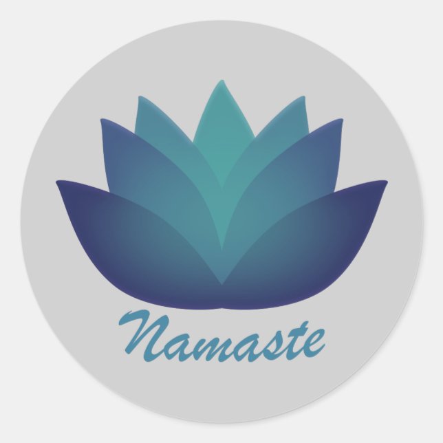 Pegatina Redonda Namaste Lotus Flower (Anverso)