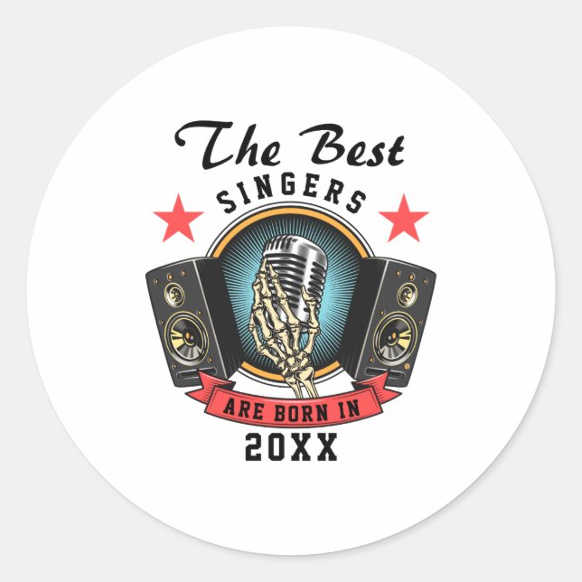 Pegatina Redonda Name Choir Singer Birthday  (Anverso)