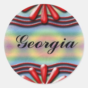 Pegatina Redonda Nameplate Red