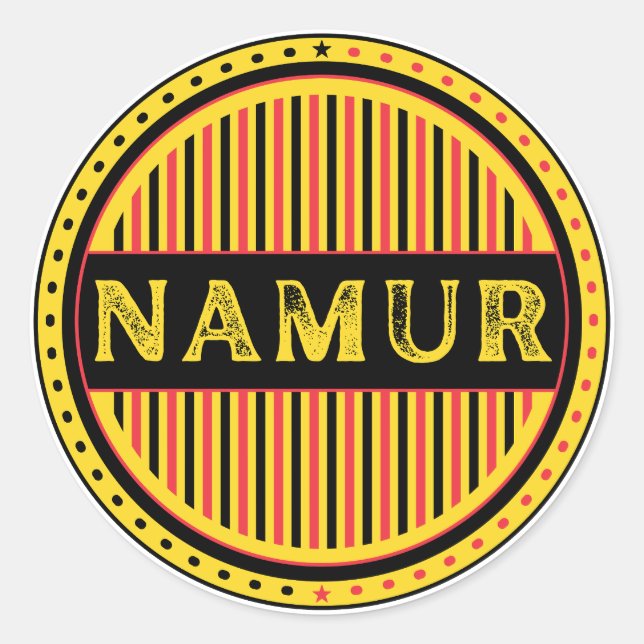 Pegatina Redonda Namur City Pride Emblem – Belgian Identity (Anverso)