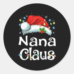 Pegatina Redonda Nana Claus Xmas Santa Mateo Navidades de la Famili