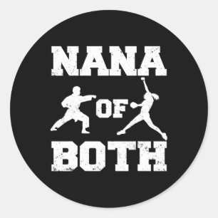 Pegatina Redonda Nana De Ambos Graciosos Softll Y Karate Nana