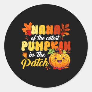 Pegatina Redonda Nana De La Calabaza Más Cuidadosa En El Parche Tha