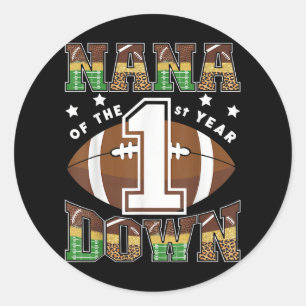 Pegatina Redonda Nana Del Primer Año Atrás Primer Cumpleaños Del Fú