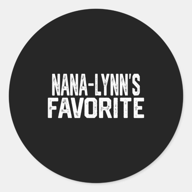 Pegatina Redonda Nana-lynn’s Favorite Funny Grandparent Granhild Vi (Anverso)