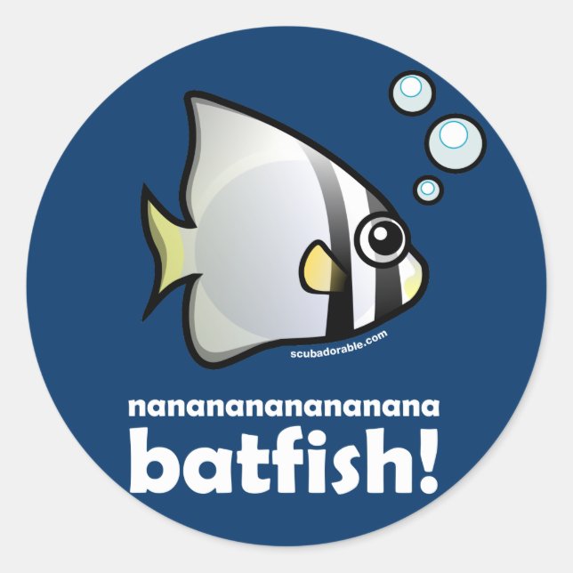 Pegatina Redonda nanananananana Batfish! (Anverso)