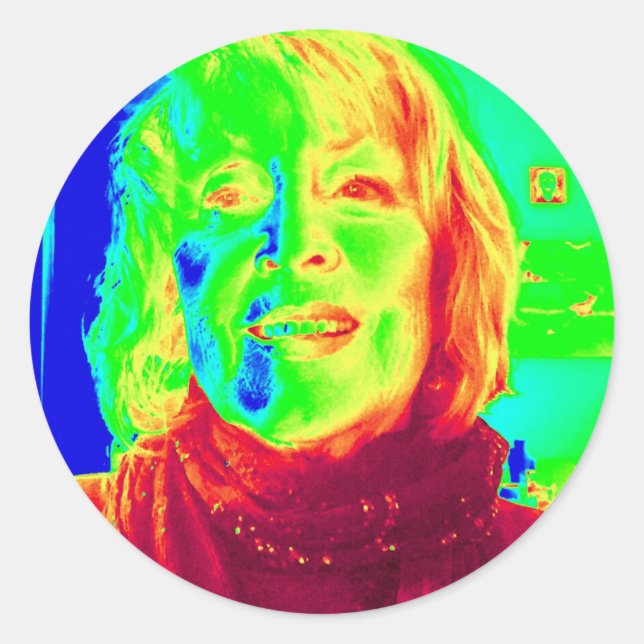 Pegatina Redonda Nancy en color (Anverso)