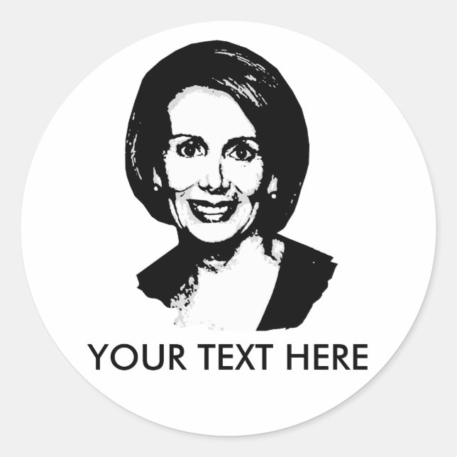 Pegatina Redonda Nancy Pelosi Gear (Anverso)