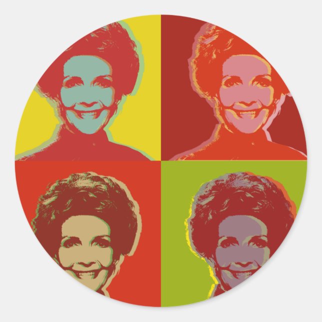 Pegatina Redonda nancy Reagan (Anverso)