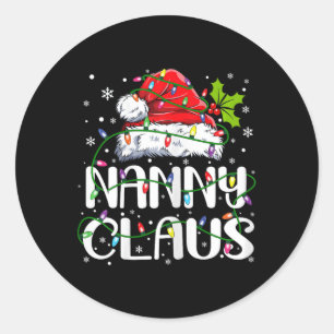 Pegatina Redonda Nanny Claus Navidades Santa Hat Familia coincident