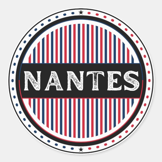 Pegatina Redonda Nantes City Pride Emblem – French Identity (Anverso)