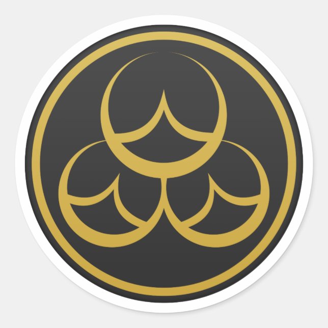 Pegatina Redonda Naoe Clan Kamon (Anverso)