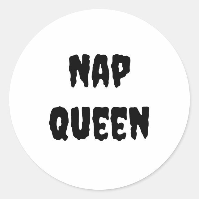 Pegatina Redonda Nap Queen (Anverso)