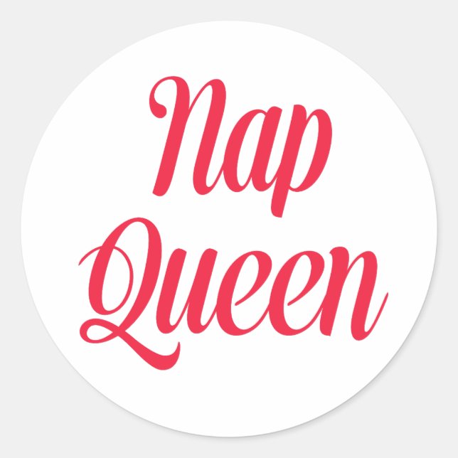 Pegatina Redonda Nap Queen Pink Cherry Red (Anverso)