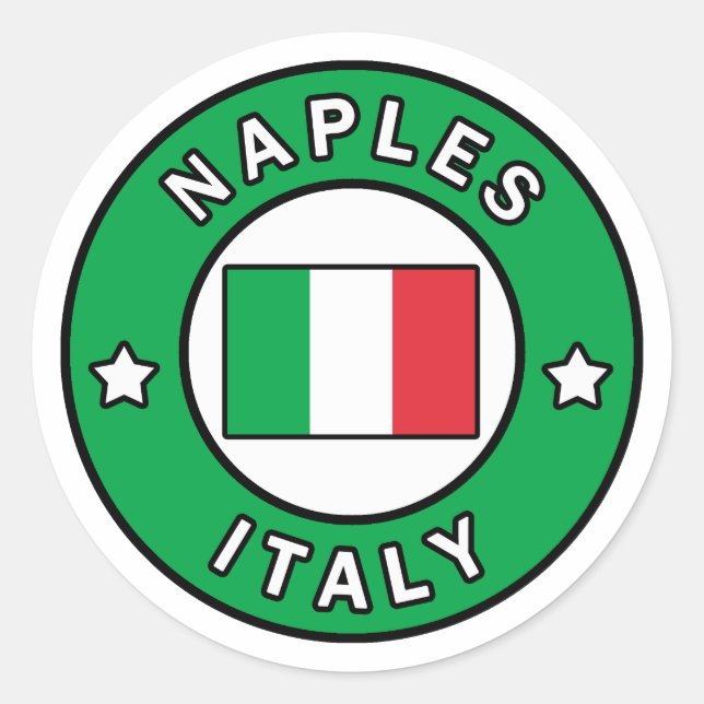 Pegatina Redonda Nápoles Italia (Anverso)