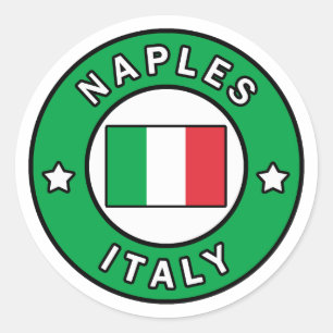 Pegatina Redonda Nápoles Italia