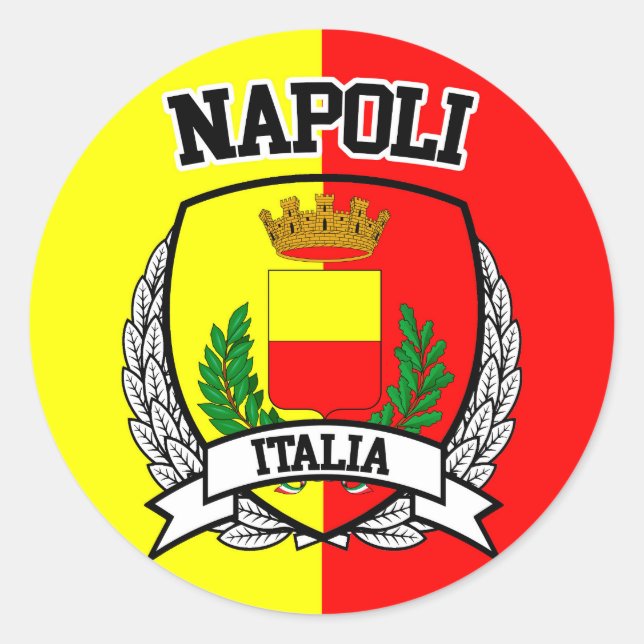 Pegatina Redonda Napoli (Anverso)