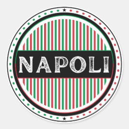 Pegatina Redonda Napoli City Pride Emblem – Italian Identity