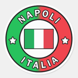 Pegatina Redonda Napoli Italia