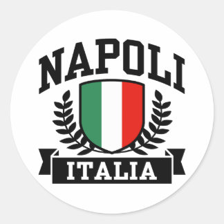 Pegatina Redonda Napoli Italia