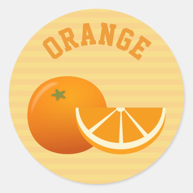 Pegatina Redonda Naranja (Anverso)