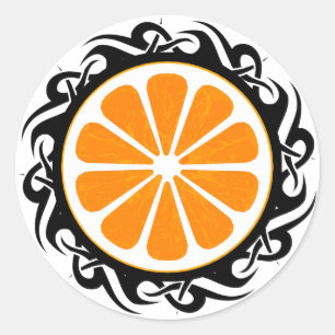 Pegatina Redonda naranja.