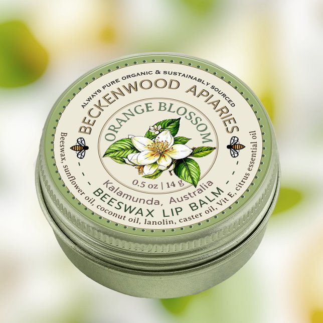 Pegatina Redonda Naranja amargo Neroli o Lip Balm Naranja Abeja (Subido por el creador)