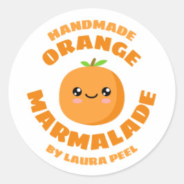 Pegatina Redonda Naranja artesanal Marmalade