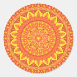 Pegatina Redonda Naranja Base Mandala