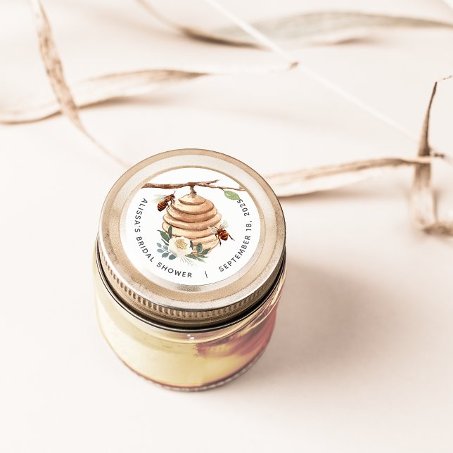 Pegatina Redonda Naranja Blossom Honey Bee Favor (Subido por el creador)