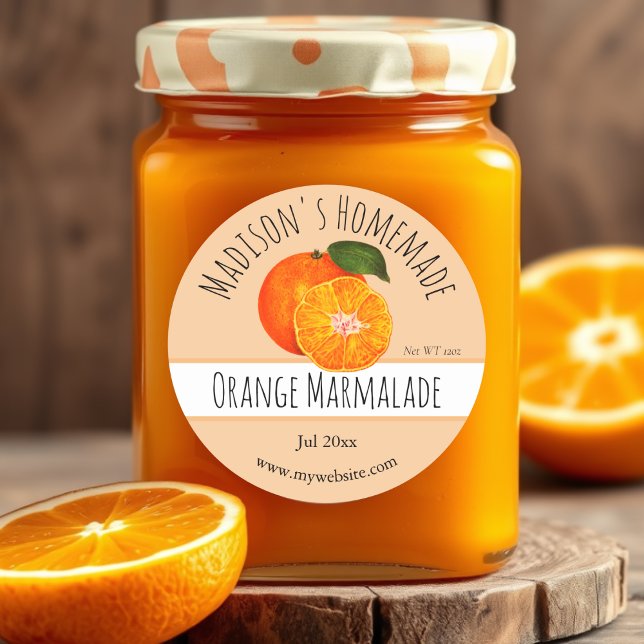 Pegatina Redonda Naranja casero Marmalade Jar Labels (Subido por el creador)