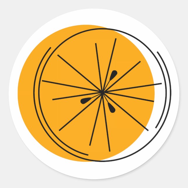 Pegatina Redonda Naranja Citrus (Anverso)