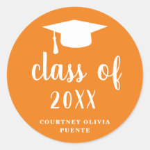 Naranja clásico simple y tapón de graduación blanc