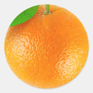 Pegatina Redonda Naranja closeup