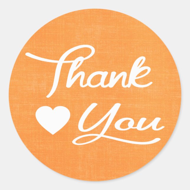 Pegatina Redonda Naranja con problemas Gracias Pegatinas del corazó (Anverso)