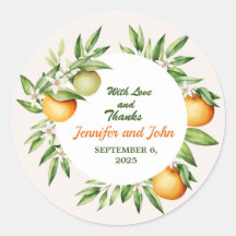 Naranja de acuarela Boda botánico de fruta