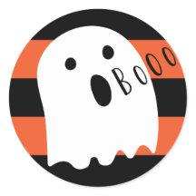 Naranja de boo fantasma y banda negra de Halloween