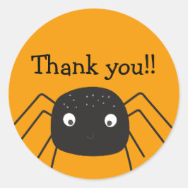 Pegatina Redonda Naranja de calabaza de araña