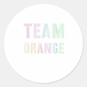 Pegatina Redonda Naranja de equipo de cosecha de vintage Summer Cam
