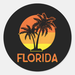 Pegatina Redonda Naranja de Florida