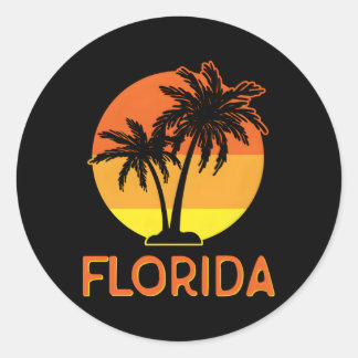 Pegatina Redonda Naranja de Florida