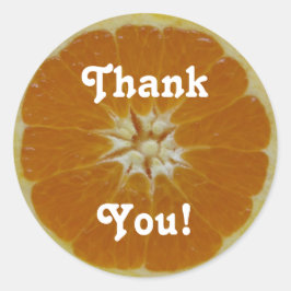 Pegatina Redonda ¡naranja De Fruta, Gracias, Tú!