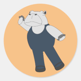 Pegatina Redonda naranja de illusima Ballet Hippo