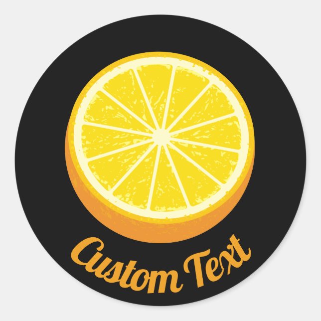 Pegatina Redonda Naranja de la mitad (Anverso)