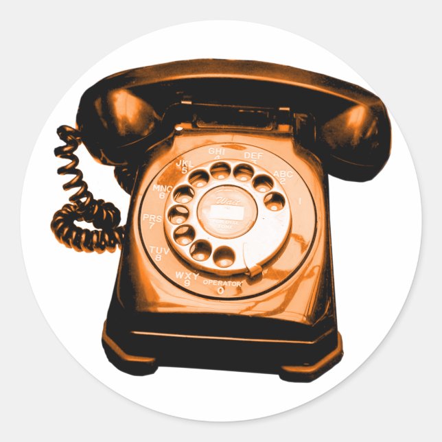 Pegatina Redonda Naranja de línea directa (Anverso)