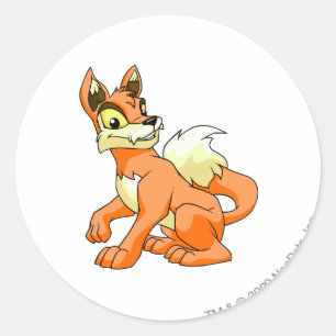 Pegatina Redonda Naranja de Lupe