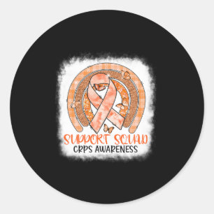 Pegatina Redonda Naranja de mariposa apoyo Arcoiris galopante CRPS